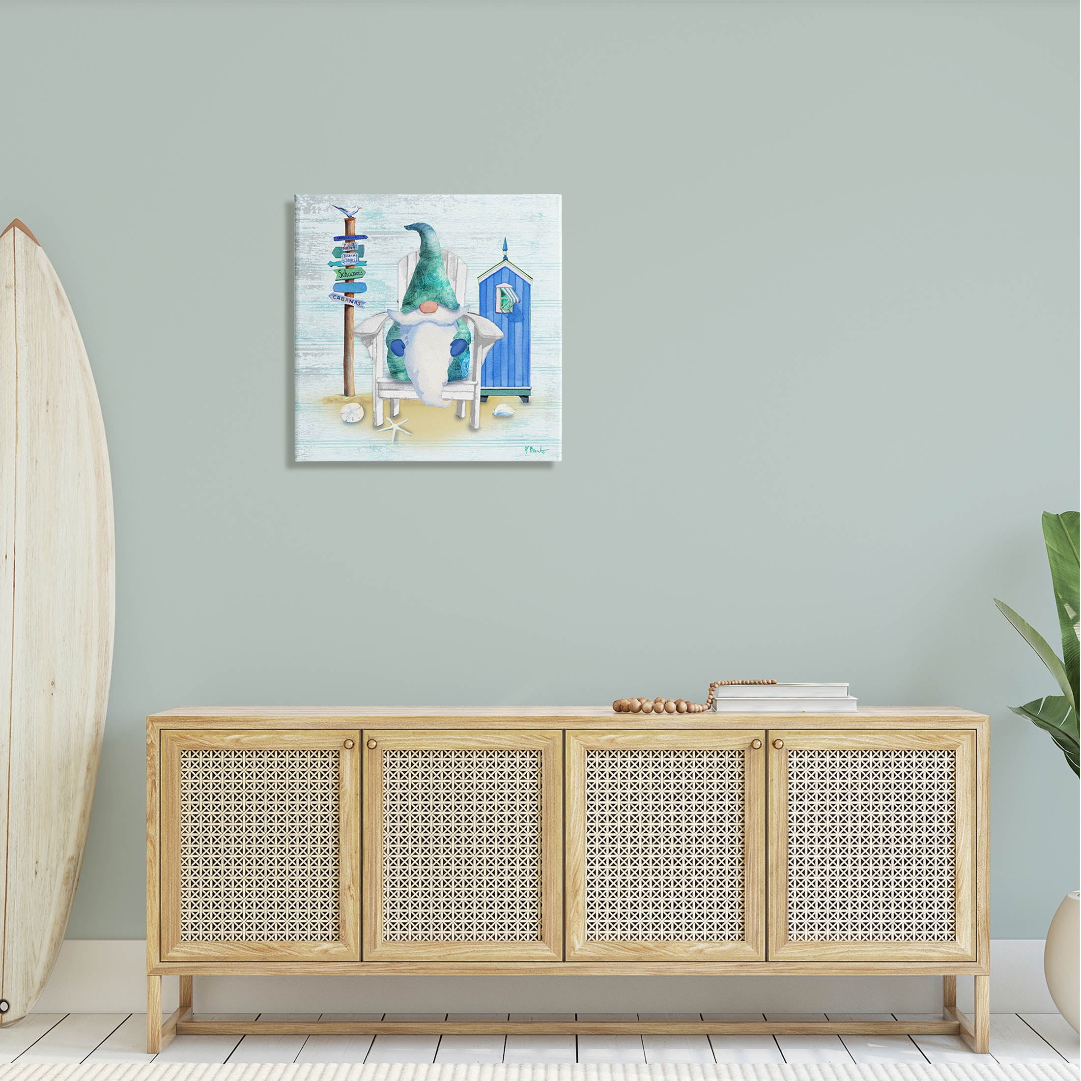 Stupell Industries Coastal Gnome Beach Life Relaxing Graphic Art Gallery Wrapped Canvas Print Wall Art, Design by Paul Brent