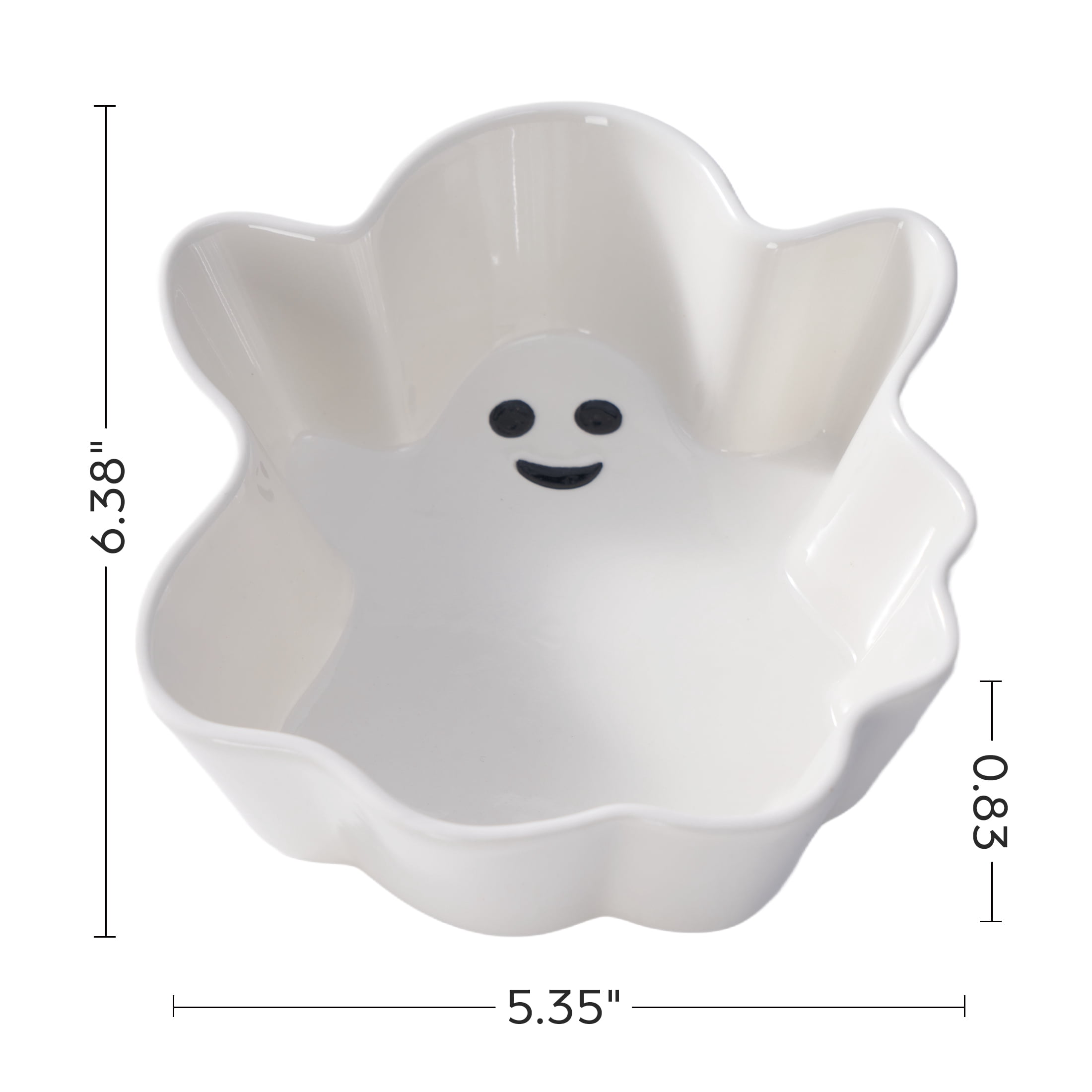 Way To Celebrate Halloween Ghost Appetizer Bowls, 4-Pack, White