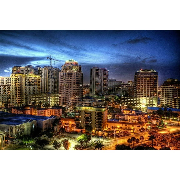 West Palm Beach- CANVAS OR FINE PRINT WALL ART PRINT