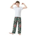 thumbnail image 2 of FORMRS Kids Pajama Pants with Pockets Size 6-8Y Boys Lounge Sleep Bottoms, Green Christmas Candy Canes, 2 of 8