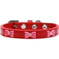 thumbnail image 1 of Pink Glitter Bow Widget Dog Collar Red Size 18, 1 of 1