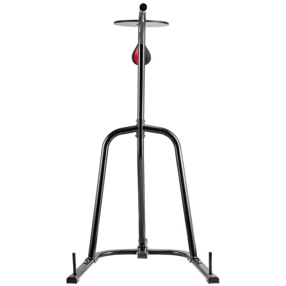 KFFKFF 2 in 1 Punching Bag Stand, Steel Heavy Duty Workout Equipment, Adjustable Height Boxing Punching Bag and Speed Bag Stand, Freestanding Sandbag Rack, Holds Up to 140 lbs