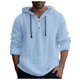 thumbnail image 1 of Camisa de manga larga con capucha para hombre: camisetas de manga larga lisas para ocasiones especiales, tejido de poliéster para todas las ocasiones, tallas S-XXXL., 1 of 3