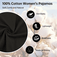 thumbnail image 5 of EA'S SECRET Womens 100% Cotton Pajamas Short Set Button Down Summer Pjs with Pockets Loungewear V Neck Chest Pocket Sleep Sets(Black,S), 5 of 7