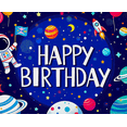 thumbnail image 4 of Astronaut Themed Colorful Happy Birthday Banner Backdrop Background Party Supplies for Birthday Party Decors Photography Props Space Party Decorations, 4 of 7