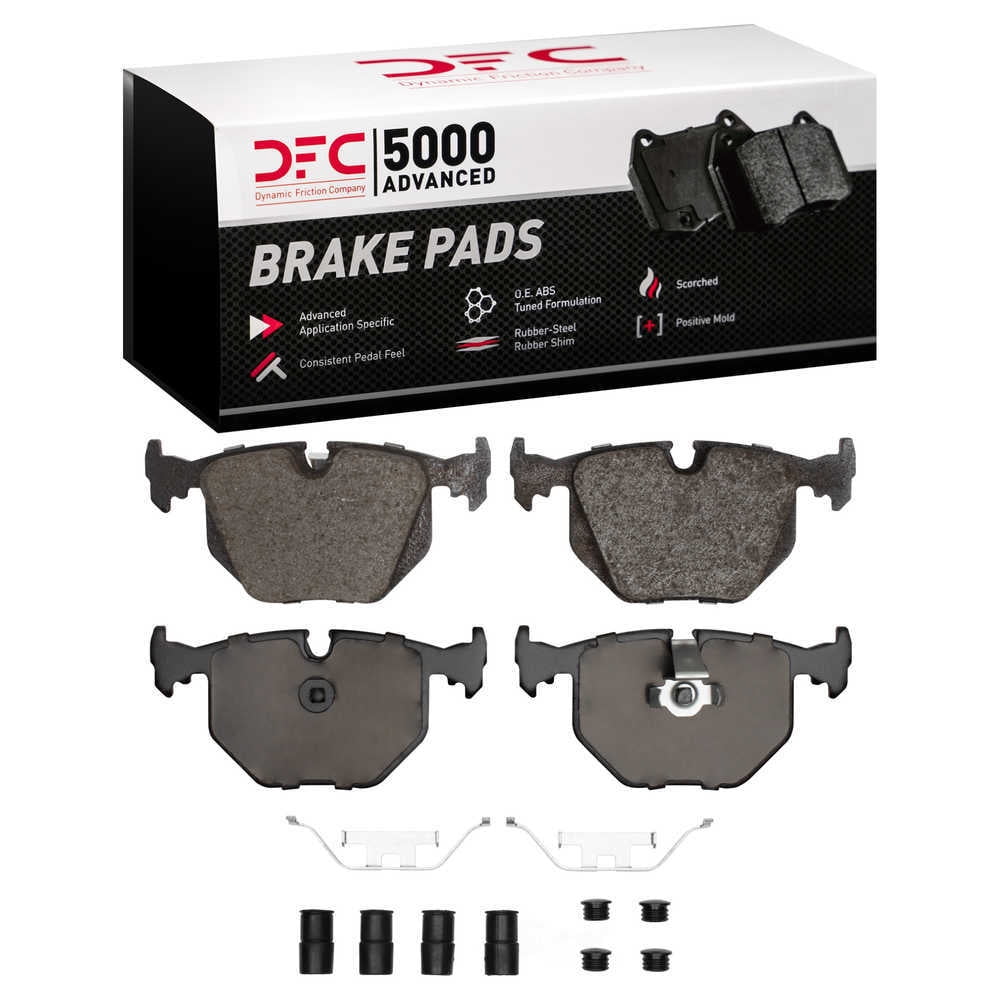 Dynamic Friction Company 1551-0683-01 DFC 5000 Advanced Brake Pads - Low Metallic and Hardware Kit