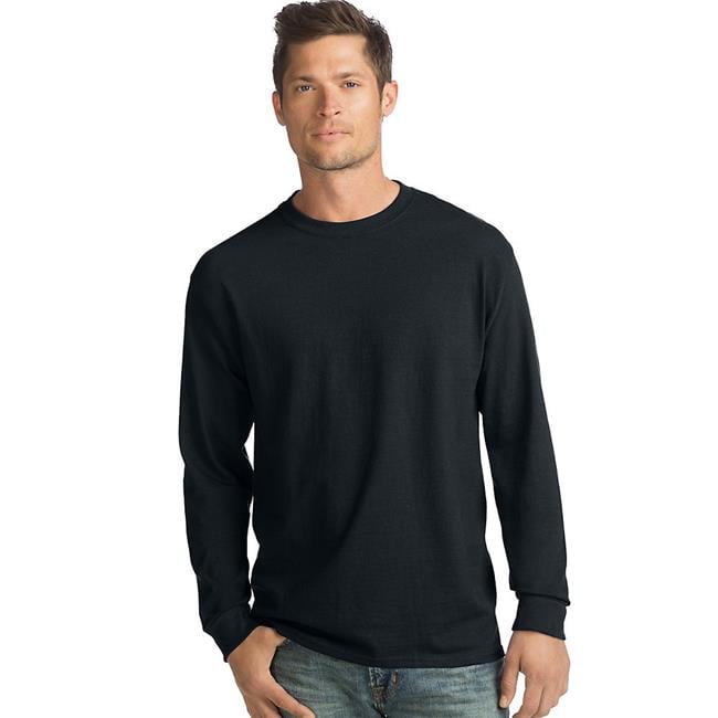 Hanes - Hanes 78715368098 ComfortSoft Mens Long-Sleeve Black T-Shirt ...