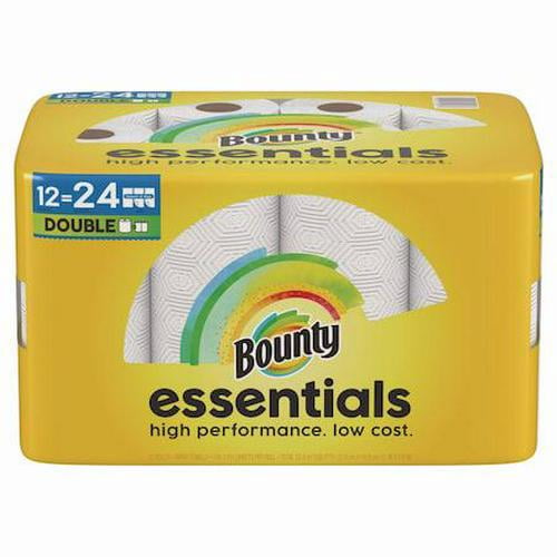 Bounty Essentials Select-A-Size Kitchen Roll Paper Towels, 2-Ply, 108 Sheets/Roll, 12 Rolls/Carton