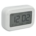 thumbnail image 3 of Mini reloj despertador digital con pantalla LCD y función de repetición, formatos 12/24 h, ideal para dormitorio, viajes, oficina, color blanco., 3 of 14