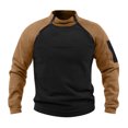 thumbnail image 1 of Blusa y camisa de manga larga con cuello alto para hombre, informal, de retazos, a la moda, de manga larga, con cuello alto y cremallera, para hombre, 1 of 5