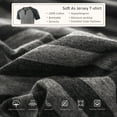 thumbnail image 3 of Pure Era Reversible Striped Jersey Cotton 3 Pcs Duvet Cover Set Ultra Soft Home Bedding Sets (1 Duvet Cover+ 2 Pillow Shams) Charcoal Black Grey Queen, 3 of 8