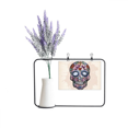 thumbnail image 1 of Púrpura cráneo Mexico cultura nacional ilustración Tarjeta de jarrón de lavanda artificial, 1 of 3