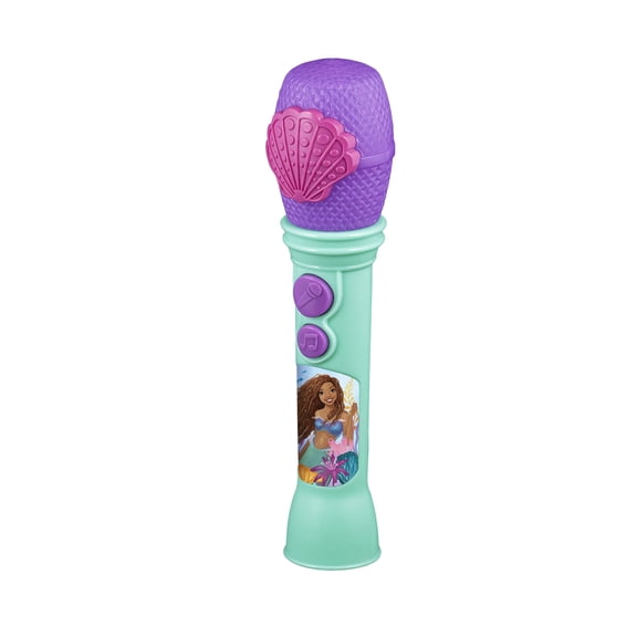 eKids Disney The Little Mermaid Toy Microphone for Kids with Built-in Music and Flashing Lights