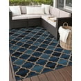 thumbnail image 3 of Unique Loom Outdoor Trellis Collection Area Rug - Eden Trellis (5' 3" x 8' Rectangle Blue/Beige), 3 of 12