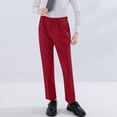 thumbnail image 2 of YOUYEDIAN Boys Dress Pants Slim Fit School Uniform Pants for Boys Adjustable Waist Trousers (Red, 6-7 Years), 2 of 6