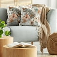 thumbnail image 5 of Ambesonne Leopard Throw Pillow Cover 2 Pack, Tender Abloom Watercolor, 20", Peach Ginger and Grey Teal, 5 of 7
