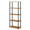 thumbnail image 1 of Furinno Turn-N-Tube 5-Tier Multipurpose Shelf Display Rack, Light Cherry/Black, 17091LC/BK, 1 of 4