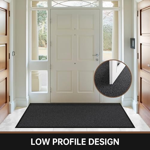 Heavy Duty Indoor Outdoor Doormat 72x24 Inches, Non-Slip Entryway Welcome Mat with Rubber Backing, Low Profile Commercial Grade Front Door Mat for High Traffic Areas