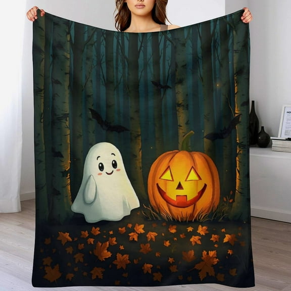 NIANHE Kawaii Halloween Ghost blanket, comfortable and soft, warm casual blanket, printed design, winter sofa dormitory home decoration, must-have travel product. Size is 30x40 inches.