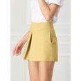 thumbnail image 4 of Allegra K Mujeres Casual Lazo Corbata Alta Cintura Vintage Papel Bolso Cortos Pantalones Beige L Unique Bargains Pantalones, 4 of 6