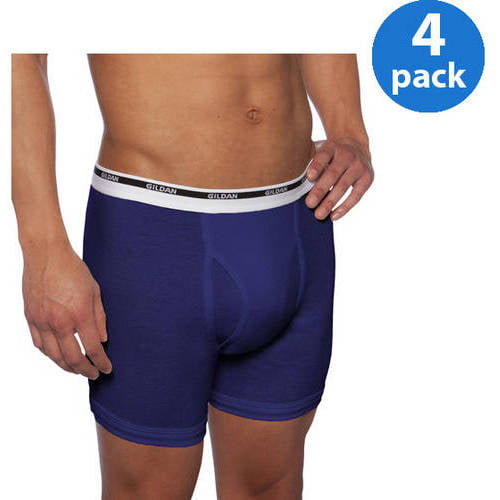 Gildan Men's 100% Premium Cotton Boxer Brief, 4-Pack - Walmart.com