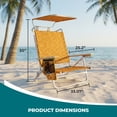 thumbnail image 3 of Bliss Hammocks Folding Beach Chair, Backpack Recliner with Canopy, Amber Leaves, 3 of 11