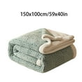 thumbnail image 2 of Bwiyojiz Bedroom Decor Bedding 59x40" Fleece Throw Blanket for Couch Soft Warm Fluffys Cream Solid ColorBlanket Decorative and Giftable Striped Blankets, Gifts for Yourself, Blue, 2 of 7