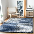 thumbnail image 2 of SAFAVIEH Hudson Shag Jagoda Striped Area Rug, Navy/Ivory, 9' x 12', 2 of 8