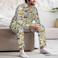 thumbnail image 6 of KLL Insects And Medicinal Herbs Sleepwear Mens Flannel Pajamas,Long Cotton Pj Set, 6 of 7
