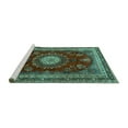 thumbnail image 2 of Ahgly Company Machine Washable Indoor Rectangle Persian Turquoise Blue Traditional Area Rugs, 8' x 10', 2 of 4