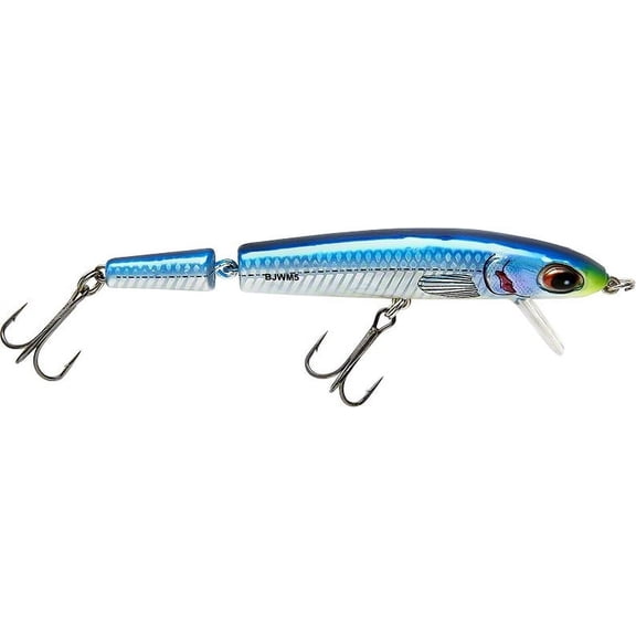 Bomber Jointed Wake Minnow Crankbait 5 3/8" Baby Bluefish 3/4 oz.