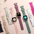 thumbnail image 5 of Tianle 8 Pack Bands for Women Apple Watch 40mm 41mm 38mm 42mm 44mm 45mm 49mm iWatch Series 9 8 7 6 5 4 3 Ultra 2/1 SE SE 2nd, Soft Silicone Floral Engraved Dressy Wrist Straps, 5 of 8