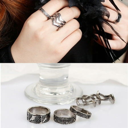 

Six Words Bar Symbol Woolly Ring Retro Fashion Joker Ring Acorn Article V 6 Silver 9327 Hand Jewelry