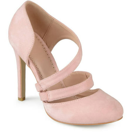 Women's Round Toe Faux Suede Crossover Strap High