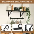 thumbnail image 3 of Uxcell 4 Pcs Soportes Decorativos para Estantes, Soportes para Estantes Flotantes de 10" x 7" para Estanterías de Pared, Negro, 3 of 7