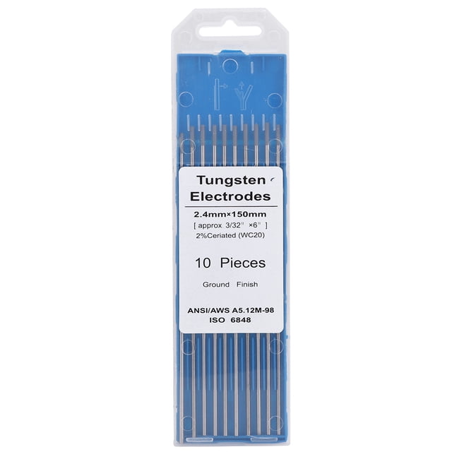 Electrodo de tungsteno, 10 piezas WC20 Electrodo de soldadura TIG de tungsteno y cerio Electrodo W Diseño de próxima generación