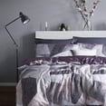 thumbnail image 1 of Long Staple Cotton Duvet Cover Set, 3pcs Purple Geometric Marble Textured, 1 of 8