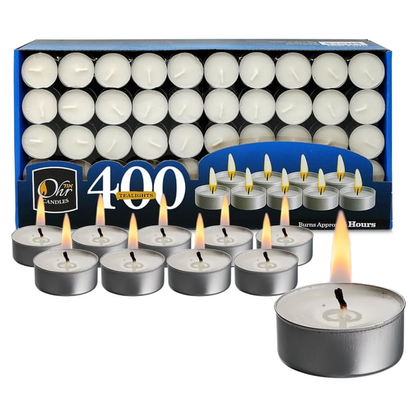 Vela OHR CANDLES, 400 unidades, 4 horas de combustión, color blanco