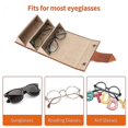 thumbnail image 4 of Caja de almacenamiento para gafas, caja de almacenamiento para gafas con 3 ranuras, caja organizadora de almacenamiento para exhibición de gafas, gafas de sol de cuero Pu, 4 of 5
