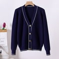 thumbnail image 2 of AherBiu Cardigan Sweaters for Women Button down V Neck Winter Fall Long Sleeve Open Front Thermal Warm Knitted Outwear, 2 of 5