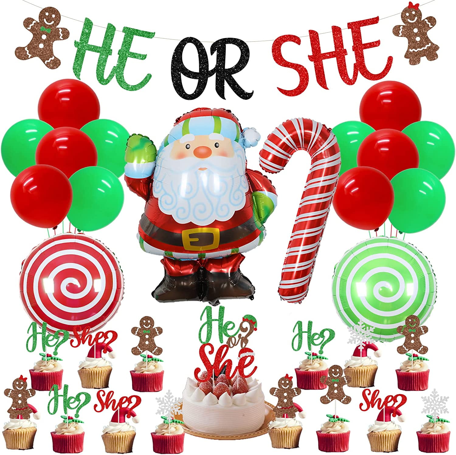 Christmas Gender Reveal Decorations, Gingerbread Man Decorations He