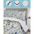 thumbnail image 4 of Quilts Twin XL Size, Blue Yellow Spring Floral Soft Comforter Bedding Set for Bed, Elegant Summer Botanical Green Lightweight Quilted Bedspread with Pillow Cover(2 Pieces) for All Season, 68x98 Inch, 4 of 6