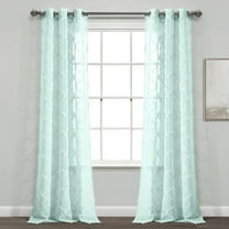 Lush Decor Avon Trellis Grommet Sheer Window Panels - Beige - 95 x 38