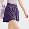 thumbnail image 5 of Loopsun Womens Summer Pants, Shorts for Women, Women's Solid Sports Shorts Casual Running Outdoor Pants High Waist and Hip Lift Shorts Purple XXL, 5 of 5