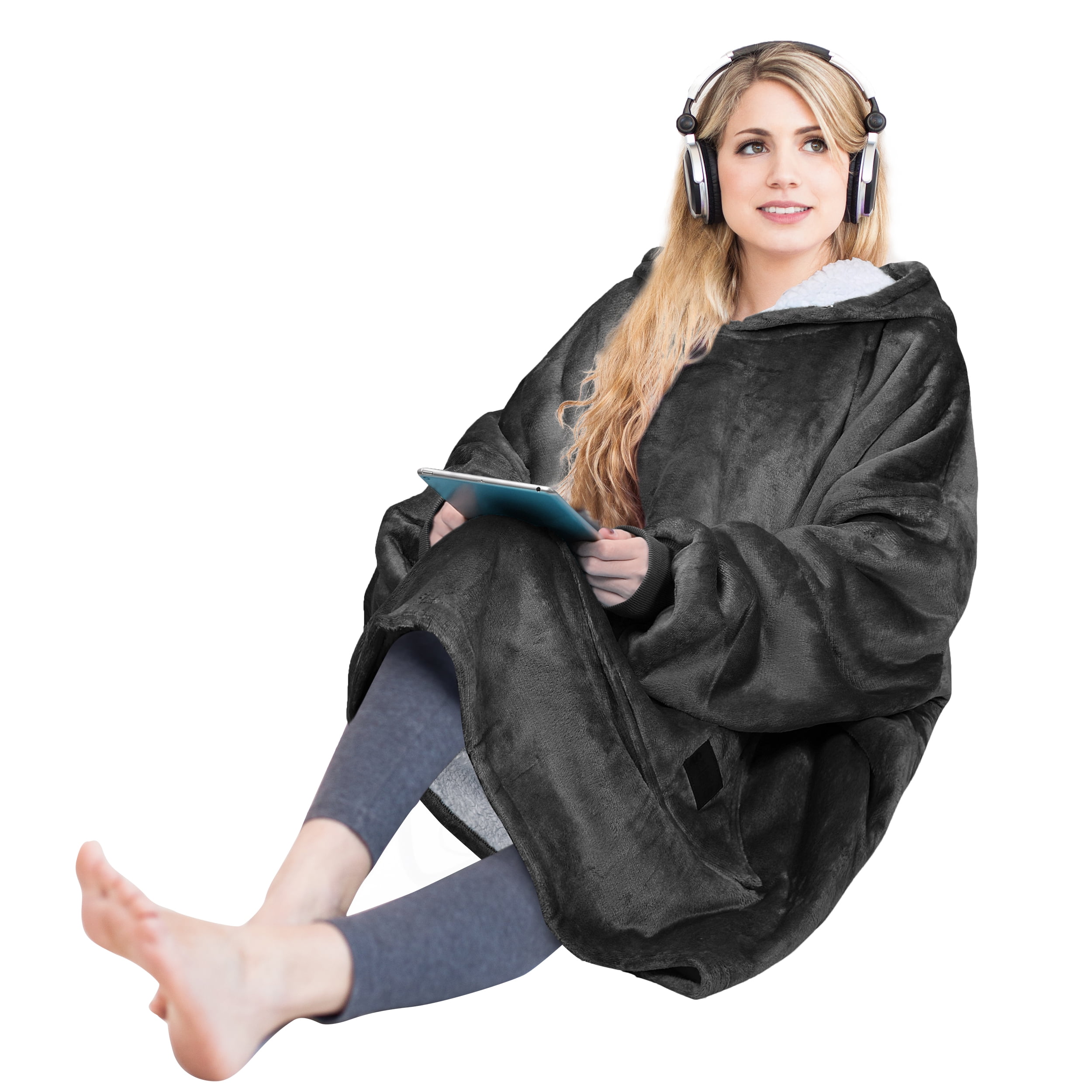 Solaris Oversize Sherpa Christmas Pullover Sweatshirt Blanket Hoodie (Women's Men's)