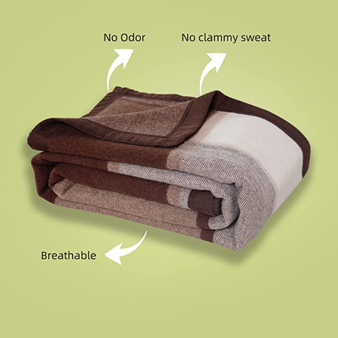 Buy YOUR MOON Wool Blanket Throw Queen Size 100 Natural Australian