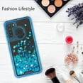 thumbnail image 7 of Case for Samsung Galaxy A11 Case Liquid Glitter Waterfall Heavy Duty Shockproof for Girls Women Cover - Teal, 7 of 7