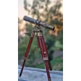 thumbnail image 2 of Brass Telescope with Wooden Tripod Vintage Nautical Maritime Marine Telescope, 2 of 3