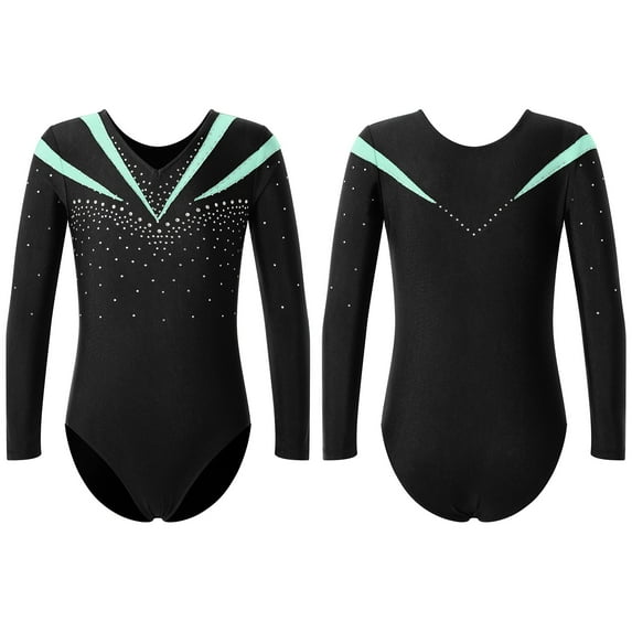 inhzoy Big Girls V Neck Ballet Gymnastics Leotards Dance Bodysuits