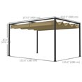 thumbnail image 3 of Outsunny 13' x 10' Patio Pergola with Retractable Canopy, Khaki, 3 of 10